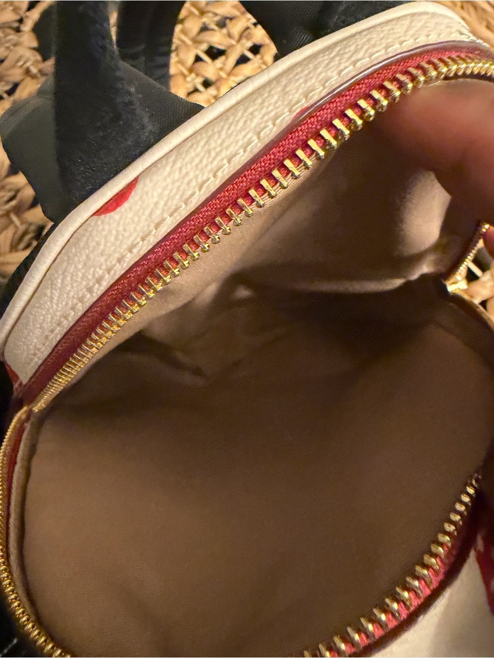 Coach Strawberry Mini Backpack in Cream, Red & Green - Picture 4 of 5